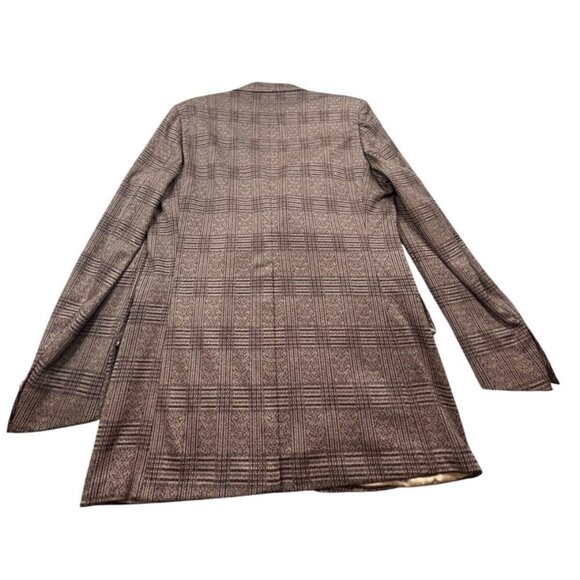 Vintage Botany 500 Blazer Men 42 Brown Glen Plaid Wool Sport Coat Classic Jacket - Picture 2 of 9